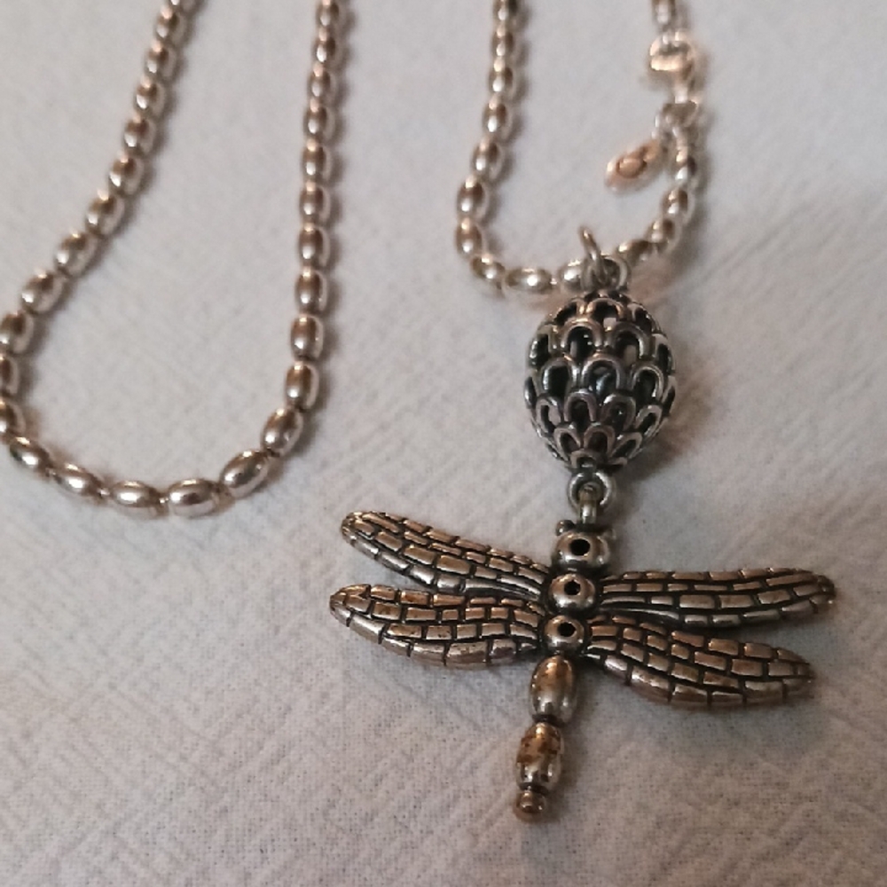 Pandora Elegant Silver Dragonfly Pendant Necklace